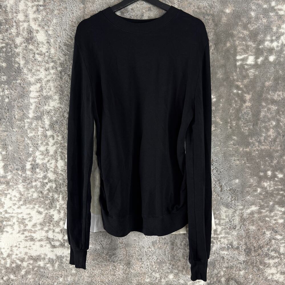 Clu‎ Size S Stretch Flared Sweater Black White Long Sleeve Pullover Casual